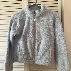 Athleta girl blue fleece jacket, size 12 (L), GuC